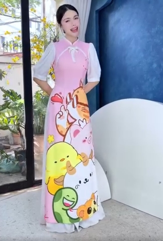 Áo Dài 12 Con Giáp Chibi AD1674 (áo lẻ)