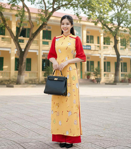 Áo Dài Hồ Lô May Mắn AD1679 (áo lẻ)