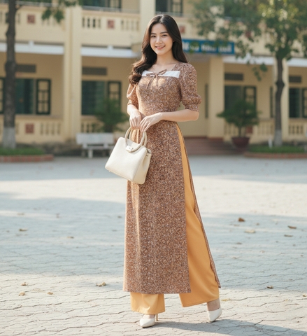 Áo Dài Nơ Chít 2cm AD8057 (áo lẻ)