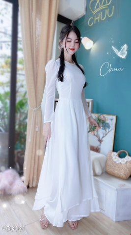 Áo Dài 4T Vải Xước Cổ Viền Ngọc AD8081 (áo lẻ)