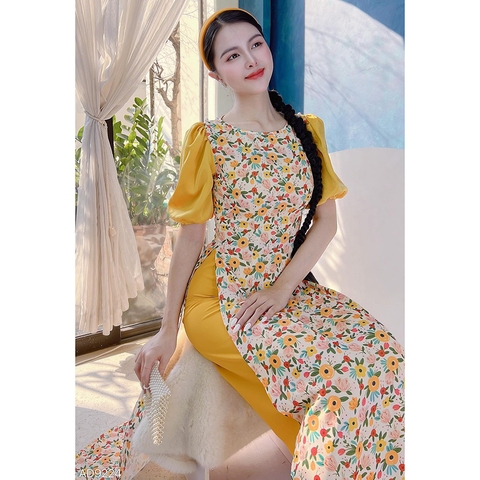 Áo Dài Bi Tay Màu AD9224 (áo lẻ)
