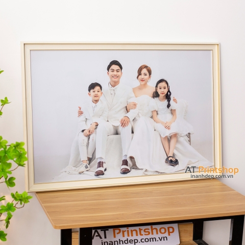 Ảnh tráng gương khung trắng bản 4,5cm - khung ảnh treo tường Composite hiện đại