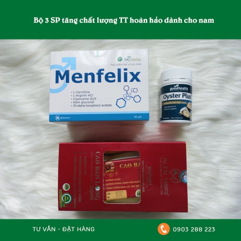 MENFELIX - CAO BAN LONG - TINH CHẤT HÀU - BỘ 3 TĂNG CHẤT LƯỢNG TINH TRÙNG