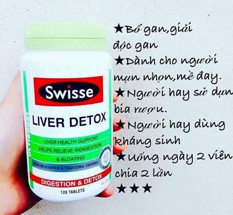 Viên uống thải độc gan Swisse Liver Detox Úc 120 viên
