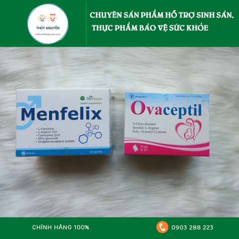 Bộ Ovaceptil và Menfelix - Tăng Thụ thu cho vợ chồng mong con