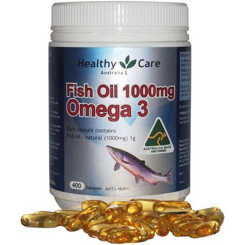 Dầu cá tự nhiên Fish Oil Healthy Care Omega-3 1000mg 400 viên