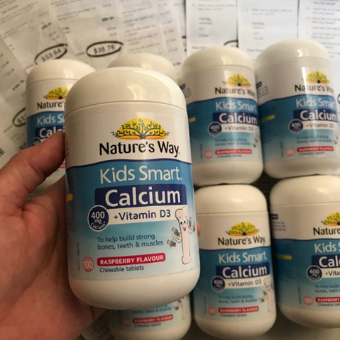 NATURE'S WAY KIDS SMART CANXI + VITAMIN D3 100 VIÊN – BỔ SUNG CANXI VÀ VITAMIN D3 CHO BÉ YÊU