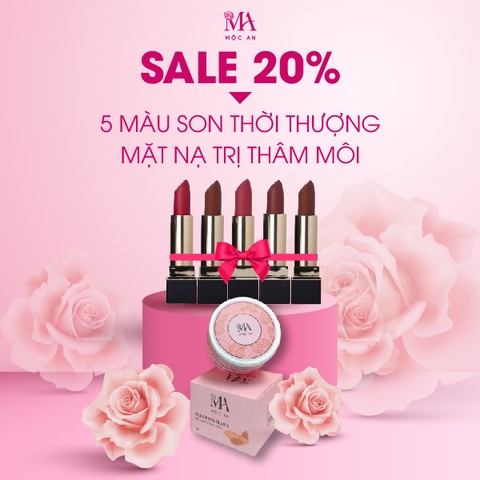 ƯU ĐÃI 20% CÁC SẢN PHẨM MÔI HỒNG XINH