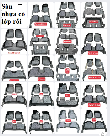 Lót sàn nhựa xe VF3, xe VF5, xe VF6, xe VF7, xe VF8, xe VF9