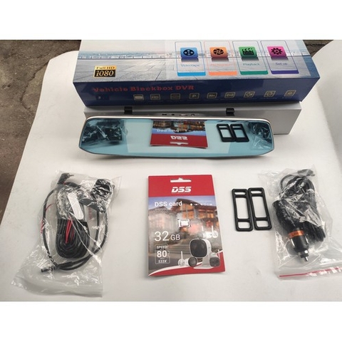 Camera hành trình gương 7 icnh TS02 hỗ trợ quay trước sau full HD 1080p | Tặng kèm thẻ nhớ 32G