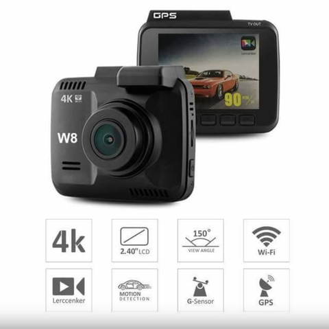 Camera hành trình W8 Carcam - Kết nối WIFI - Ghi hình 4K - Cảnh báo quá tốc độ