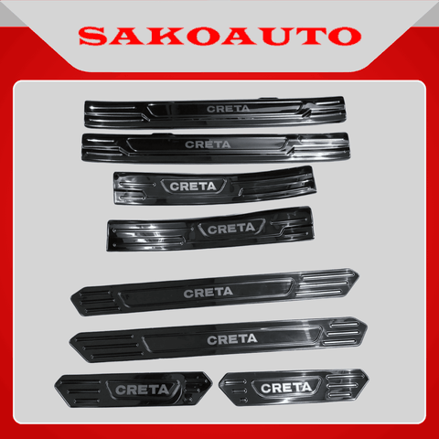 Ốp bậc cửa, nẹp bước chân xe Hyundai Creta 2022 - 2025 | Vân Titan cao cấp