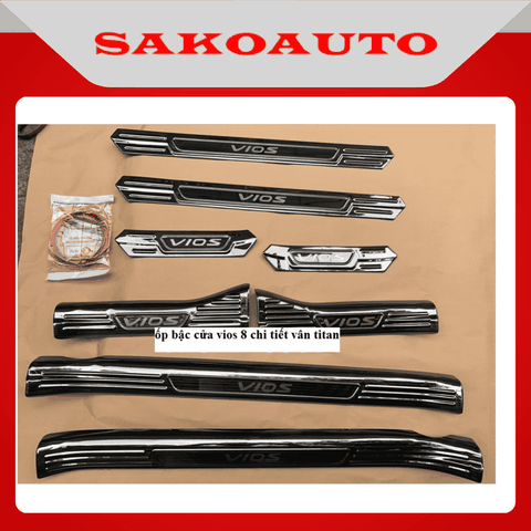 Ốp bậc cửa, nẹp bước chân xe vios 2019 - 2025