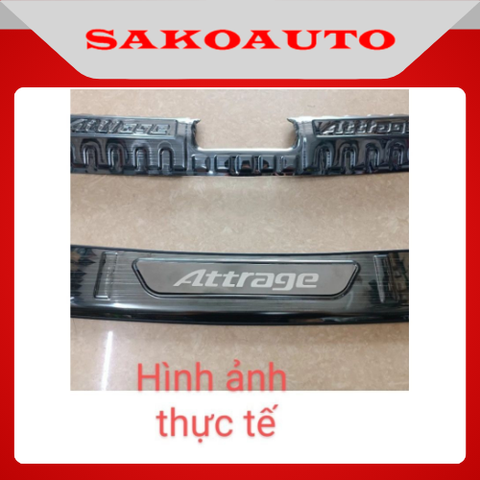 Ốp chống trầy cốp Trong Ngoài Mitsubishi Attrage 2019 - 2025 thép không gỉ vân titan bảo vệ xe