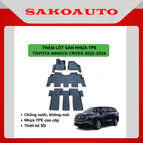 Thảm lót sàn 5D ô tô Toyota Innova cross 2023 - 2025 | Tràn viền TPV Hàng cao cấp