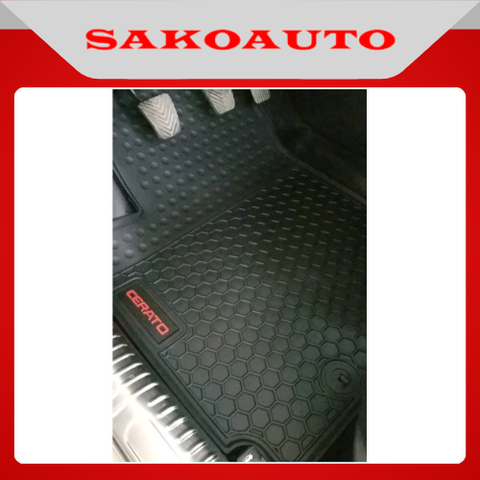 Thảm lót sàn cao su Cerato 2016-2018 | Màu đen chữ đỏ