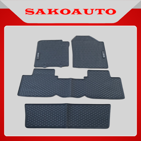 Thảm lót sàn cao su xe Toyota Veloz 2022 - 2025-2026 | Màu Đen đủ 3 hàng ghế chất liệu cao su chữ trắng