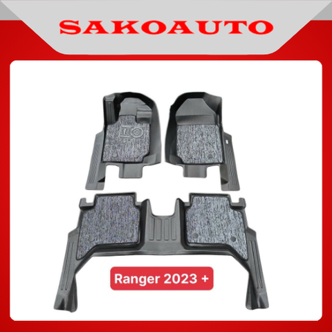 Thảm lót sàn nhựa 5D tràn viền Ford Ranger 2016 - 2025 | Đúc nguyên khối dễ làm sạch