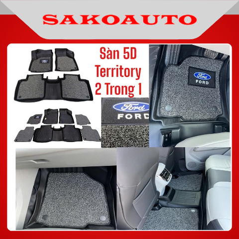 Thảm Lót Sàn NHỰA 5D xe Ford Territory 2022 - 2025 | Hàng Nhựa đúc nguyên khối KO TRÀN VIỀN TPE