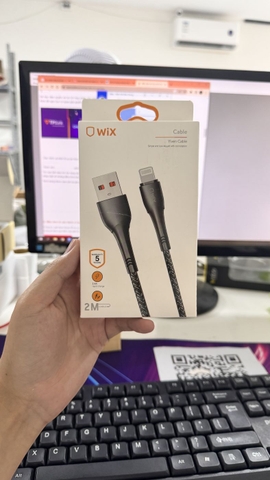 Cáp iPhone dây dù dài 2M hãng WIX Fullbox chân A to L