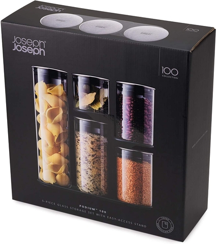 Set 5 hộp thủy tinh đựng đồ khô Joseph Joseph
