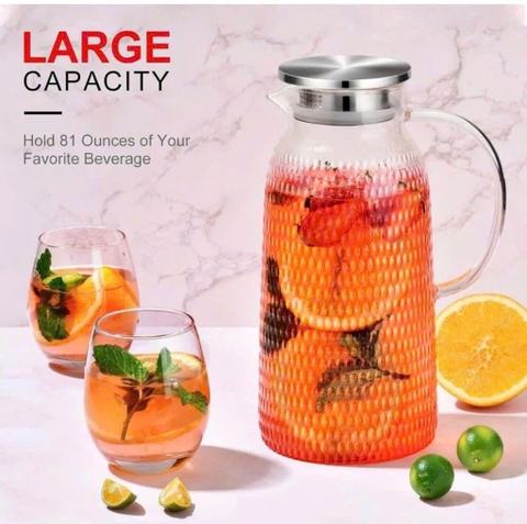 BÌNH NƯỚC THUỶ TINH CHỊU NHIỆT DUNG TÍCH LỚN 2,4 L