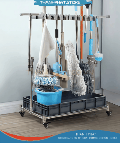 S1822H - Giá treo cây lau nhà, dụng cụ làm vệ sinh, treo trưng bày (MS- S1822H)