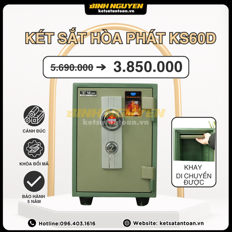 Két sắt Hòa Phát The One KS60D bảo hành 5 năm