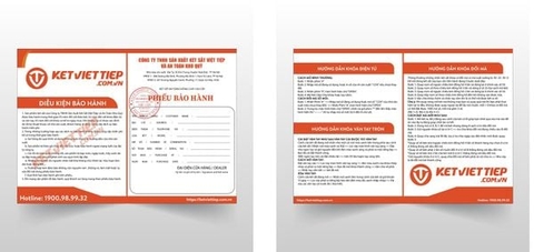 Phiếu bảo hành chính hãng két sắt Việt Tiệp
