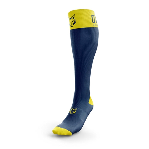 Tất Otso Phục Hồi  -  Navy blue/Fluo Yellow - Multisport Recovery
