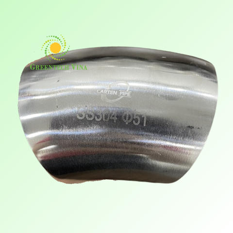 Co ngắn 45 độ đều 50.8x1.5mm Inox 304 Kết nối 2 đầu hàn
