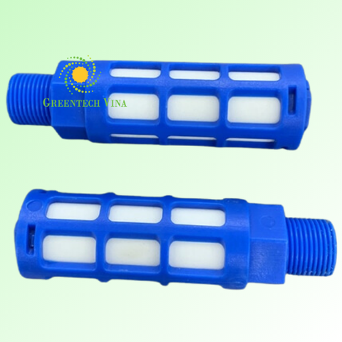 Giảm thanh Muffler nhựa màu xanh Ren 17