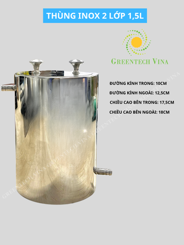 THÙNG INOX 2 LỚP 1,5L