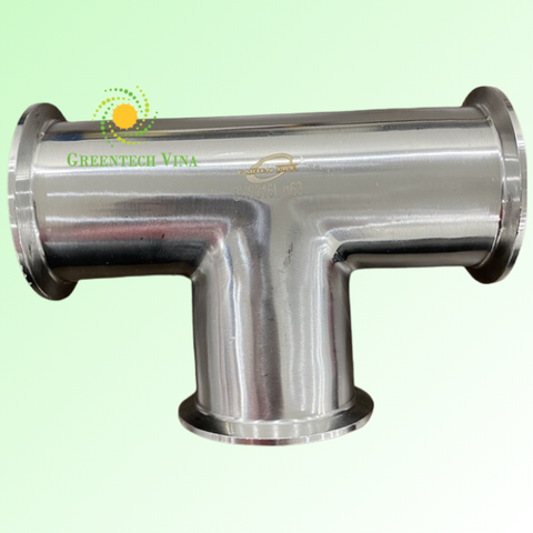 Tê đều 63.5mm Inox 316L Kết nối 2 đầu khớp nối nhanh (Clamp)