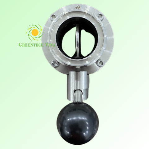 Van bướm tay rút vi sinh 38.1mm Inox 316L Kết nối 2 đầu ren rắc co