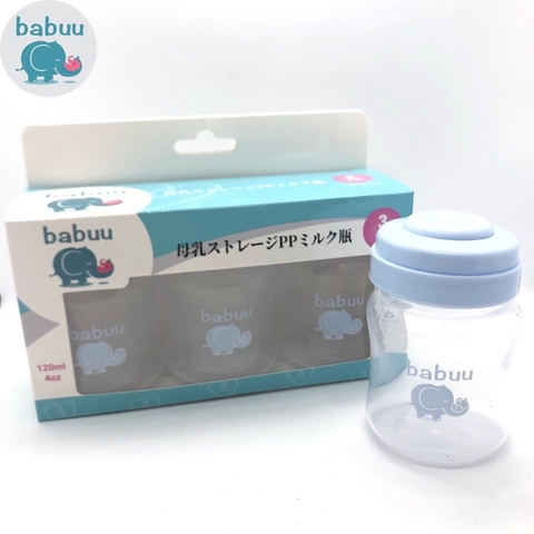 Bộ 3 bình trữ sữa Babuu 120ml - Nhật Bản