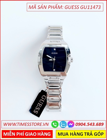 Đồng Hồ Nam Guess Phoenix Mặt Chữ Nhật Đen Dây Kim Loại