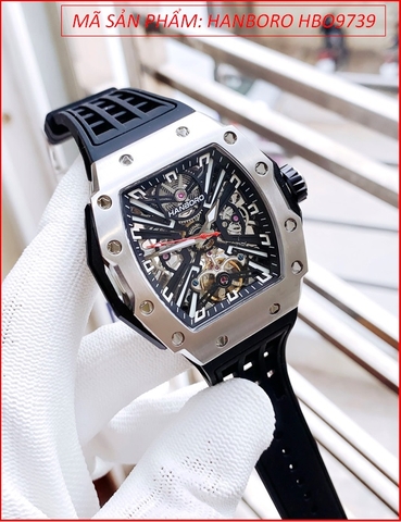 Đồng Hồ Nam Hanboro Automatic Tựa Richard Miller Mặt Oval Silicone