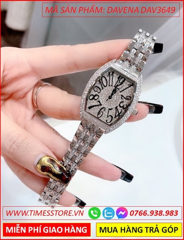 Đồng hồ Nữ Davena Mặt Oval Đính Full Đá Swarovski Crystal