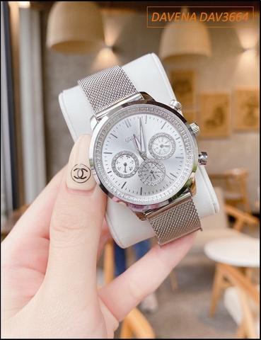 Đồng hồ Nữ Davena Swarovski Dây Mesh Mix Size Mặt Lớn