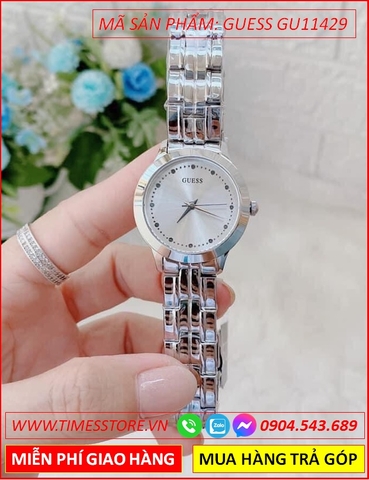 Đồng Hồ Nữ Guess Chelsea Mặt Tròn Dây Kim Loại Silver