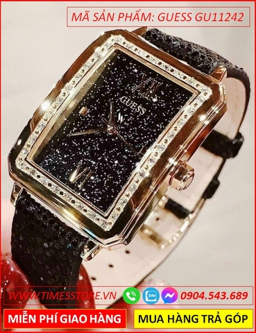 Đồng hồ Nữ Guess Vàng Gold Luxury Mặt Chữ Nhật Swarovski