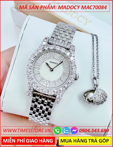 Đồng Hồ Nữ Madocy Tựa Chopard Full Đá Dây Kim Loại