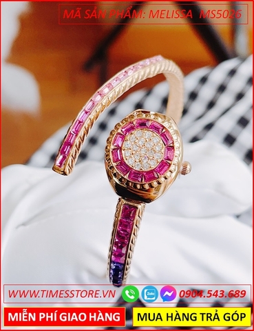 Đồng hồ Nữ Melissa Đầu Con Rắn Lắc Tay Rose Gold Swarovski