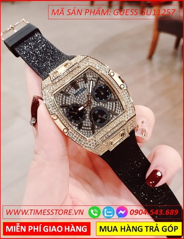 Đồng hồ Nam Guess Vàng Gold Luxury Mặt Chữ Nhật Swarovski