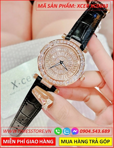 Đồng Hồ Nữ Xcer Tựa Franck Muller Double Mystery Rose Gold Dây Da