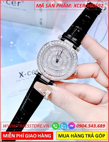 Đồng Hồ Nữ Xcer Tựa Franck Muller Double Mystery Dây Da