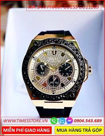 Đồng hồ Nam Guess Unisex Mặt Vàng Gold Luxury Dây Cao Su
