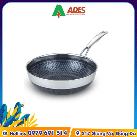 Chảo Inox 3 Lớp Đúc Chống Dính 2 Mặt Đáy Từ KimsCook Noon Song (Chảo Cạn)