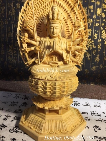 TÔNG TƯỢNG THIÊN THỦ THIÊN NHÃN GỖ SỒI TRẮNG